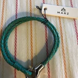 COPY - Leather & Stainless Steel Bracelet by Marz NWT